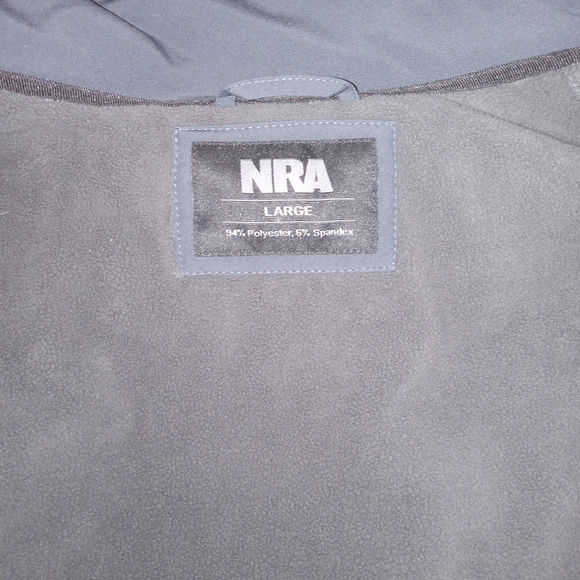 NRA Fleece Lined Jacket Navy Grey Fleece Adjustable Mens Size Large - Picture 8 of 12